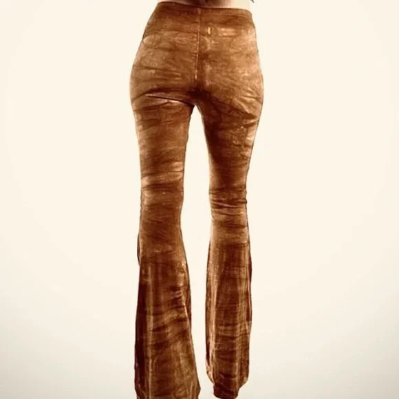 LONG LENGTH Tie Dye Bell Bottoms - High Waisted Tie Dyed Bell Bottoms Boho Style - Picture 8 of 9